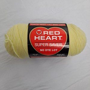 Yellow Yarn Ream Skein Red Heart 8oz Acrylic Pale Yellow